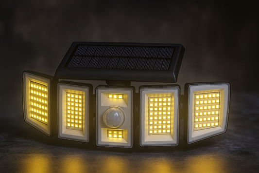 5-Head Solar Flood Light | 300 LEDs | Motion Sensor | IP65 Waterproof