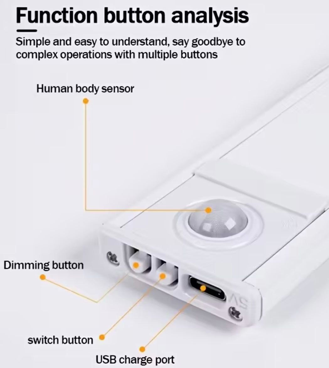 Vitaura Smart Motion Sensor LED Light Bar - 3-Color Dimmable